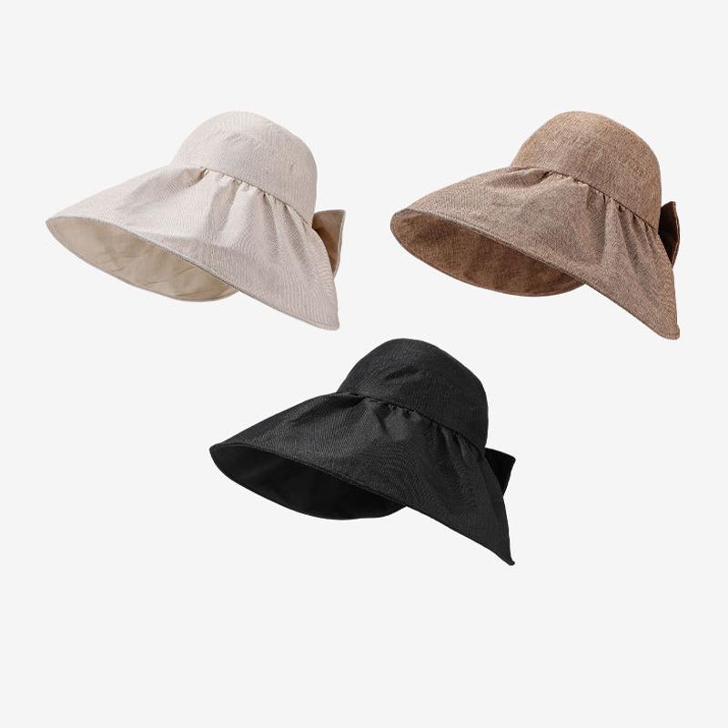 Women's Summer Foldable Solid Color Fisherman Hat Women's Sunscreen Sun Hat