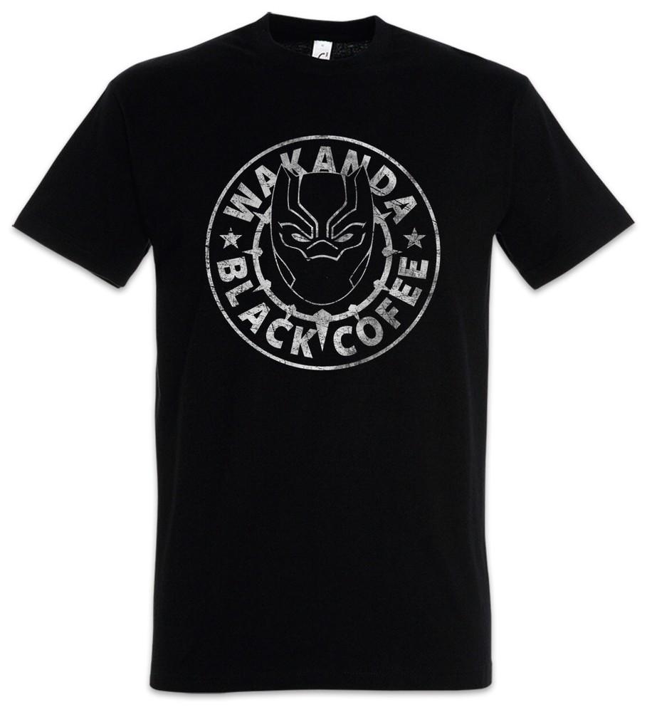Wakanda Black Coffee T-Shirt Black Fun Kingdom Chadwick Panther Boseman