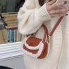 Faux Fur Plaid Small Square Bag for Women Korean Style Autumn Winter Retro Shoulder Crossbody Furry Bag