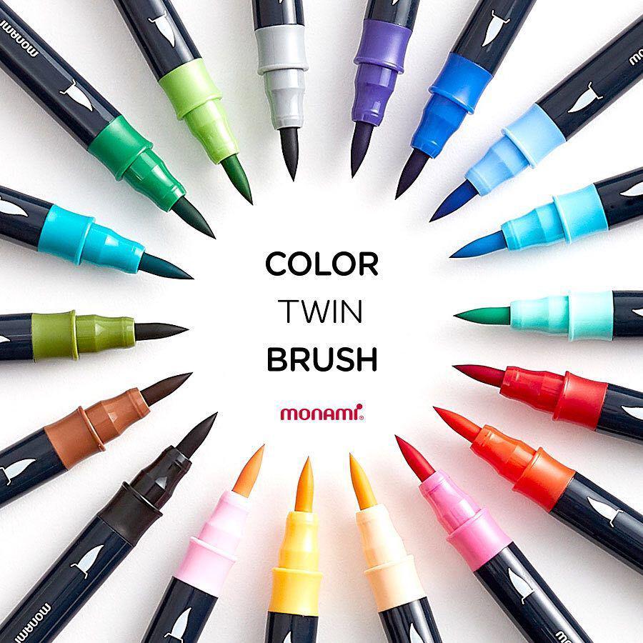 Munami 30-Color Double-Ended Brush Pen Set for Calligraphy & Sketching