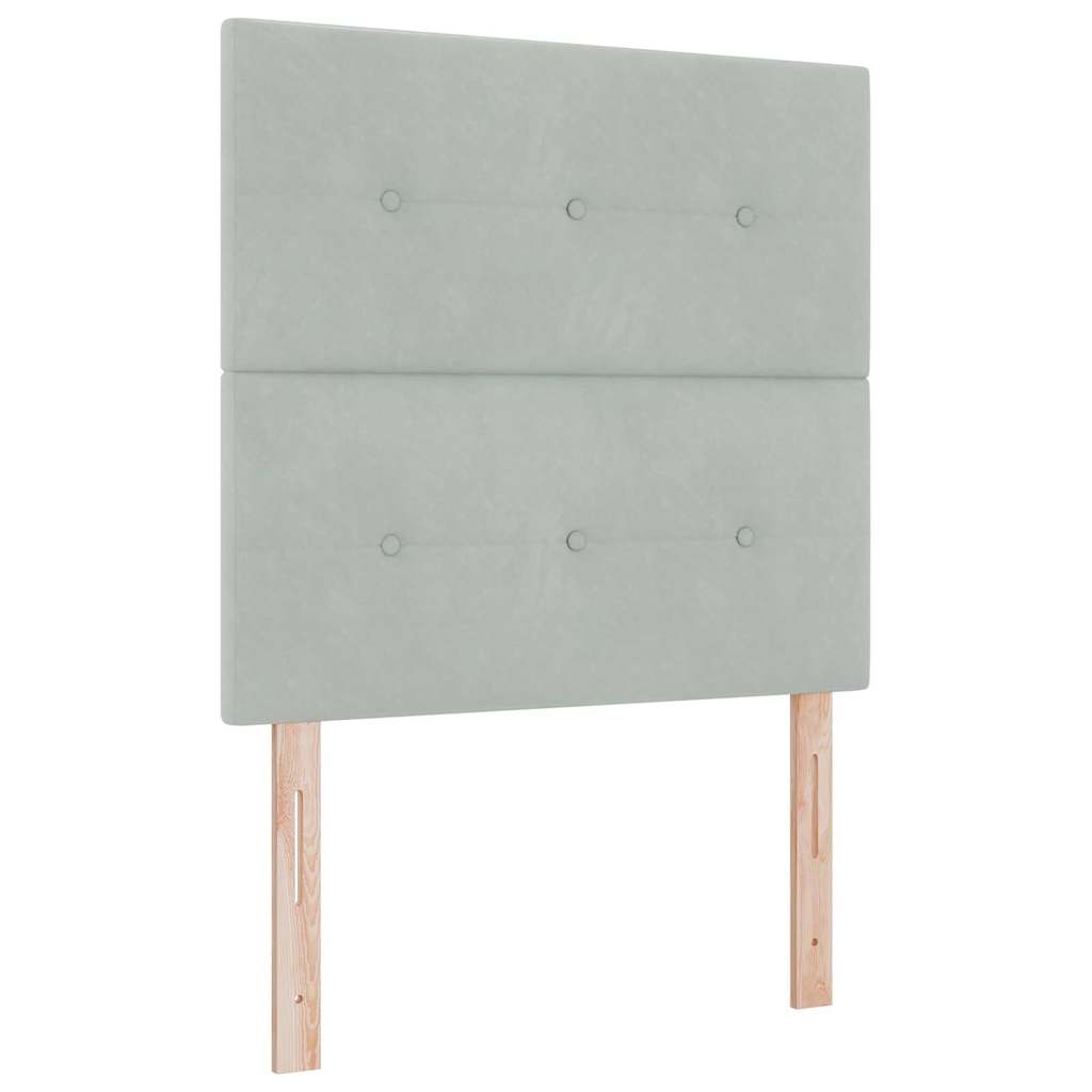Box Spring Bed with Mattress Light Grey 120 x 200 cm Velvet