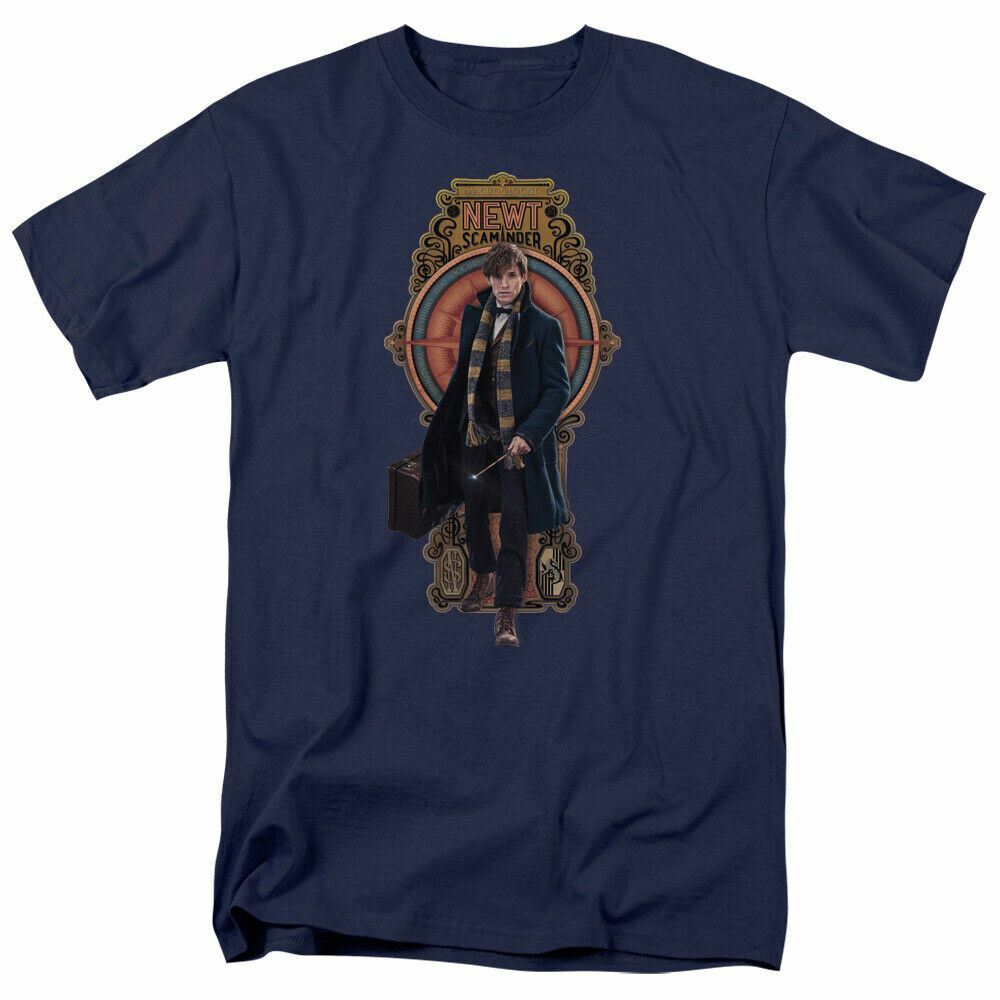 Fantastic Beasts Newt Scamander T Shirt Mens Licensed Fantasy Movie Tee Navy S