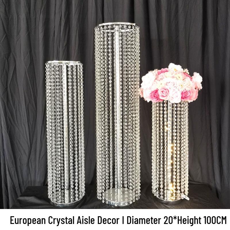 European Crystal Wedding Venue Decor: Elegant Props for Celebrations and Hotel Stage Ornaments