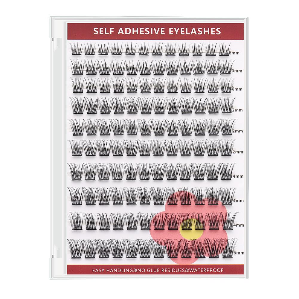 Large-capacity self-adhesive false eyelash set, mixed lengths, various styles, no glue needed, long-lasting waterproof and sweatproof