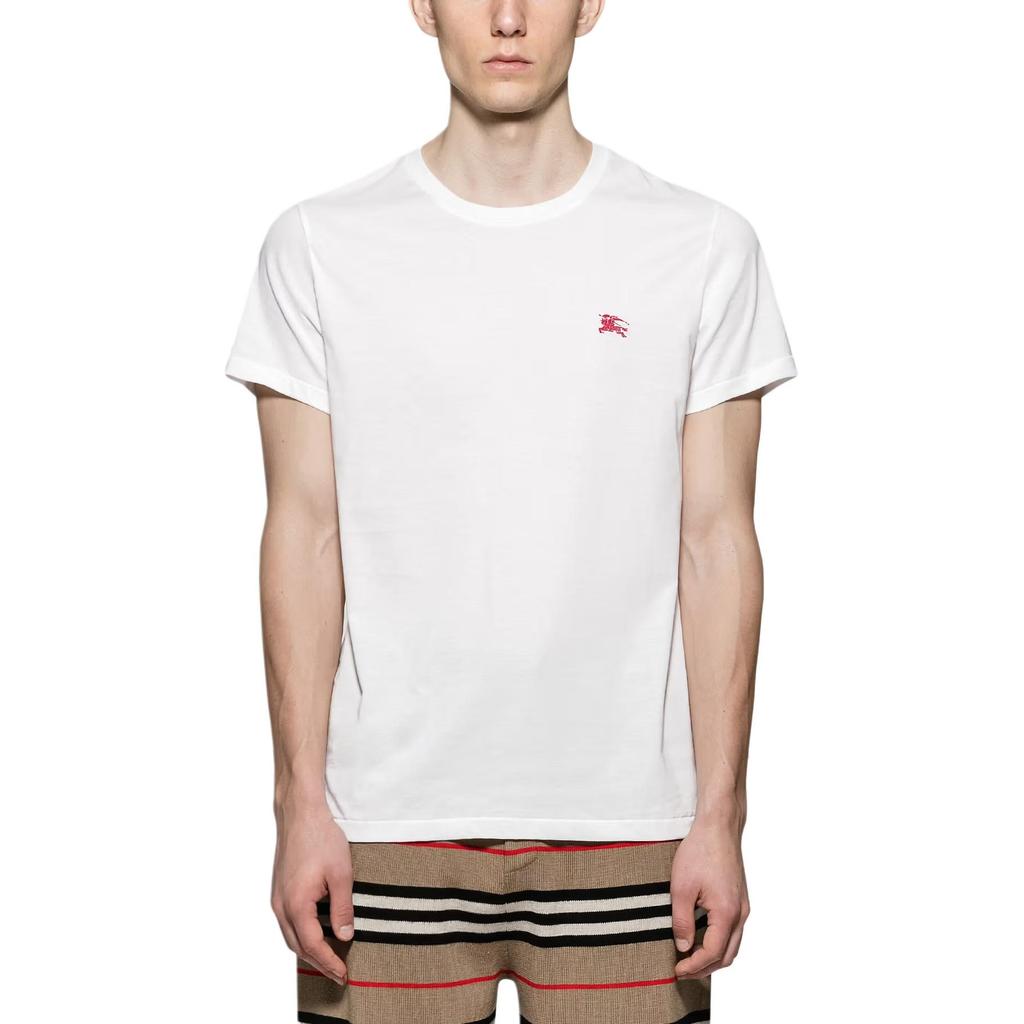 Burberry T Shirts Men's White Crew Neck Moderate Straight Fit 80268541