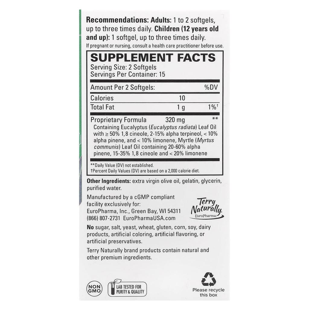 Terry Naturally, SinuCare™ with Eucalyptus, 30 Softgels