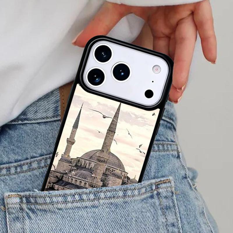 Arabic Muslim Mosque Building Phone Case for iPhone 16e 15 14 13 12 17 Pro Max Plus Air 17pro Cover Coque