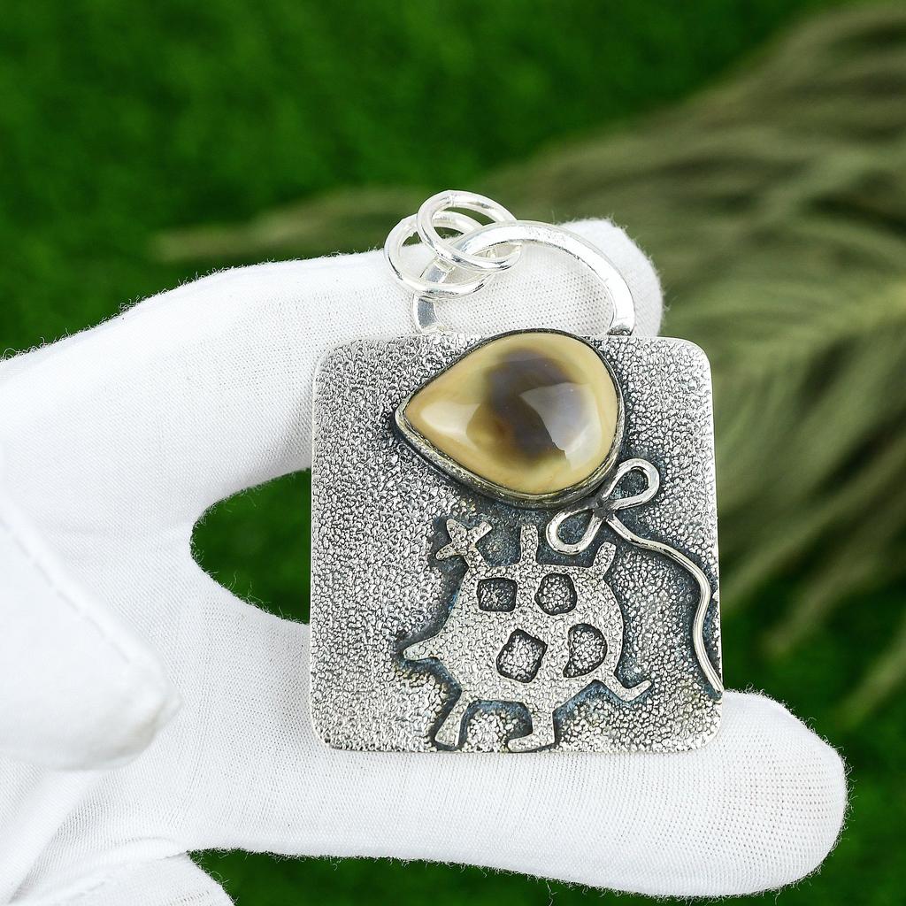 Sisters Day Sale Imperial Jasper Gemstone 925 Sterling Silver Pendant Jewelry