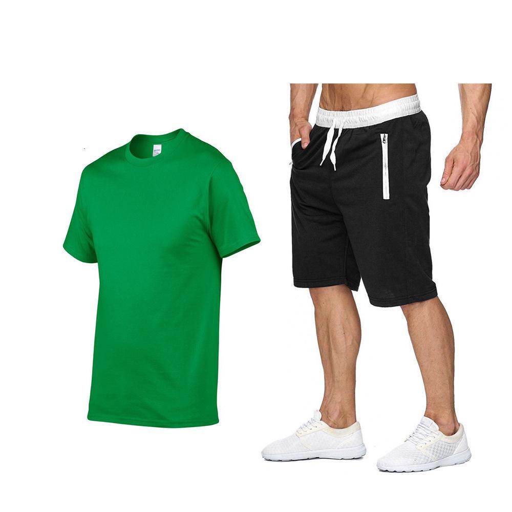 Men's Summer Fashion Solid Color T-shirt and Shorts Set - Short Sleeve Hot Seller