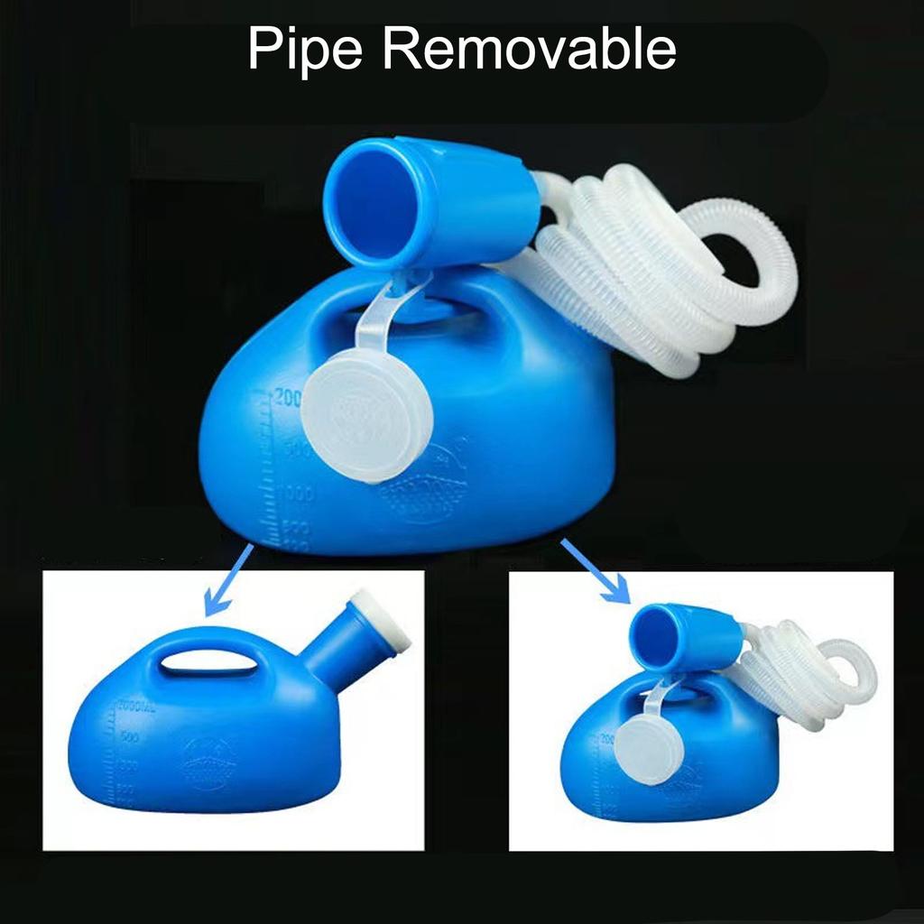 Male Urine Bottle Spill Proof Reusable 2000ML Thicken Long Tube Portable Urinal with Lid for Elderly Patient