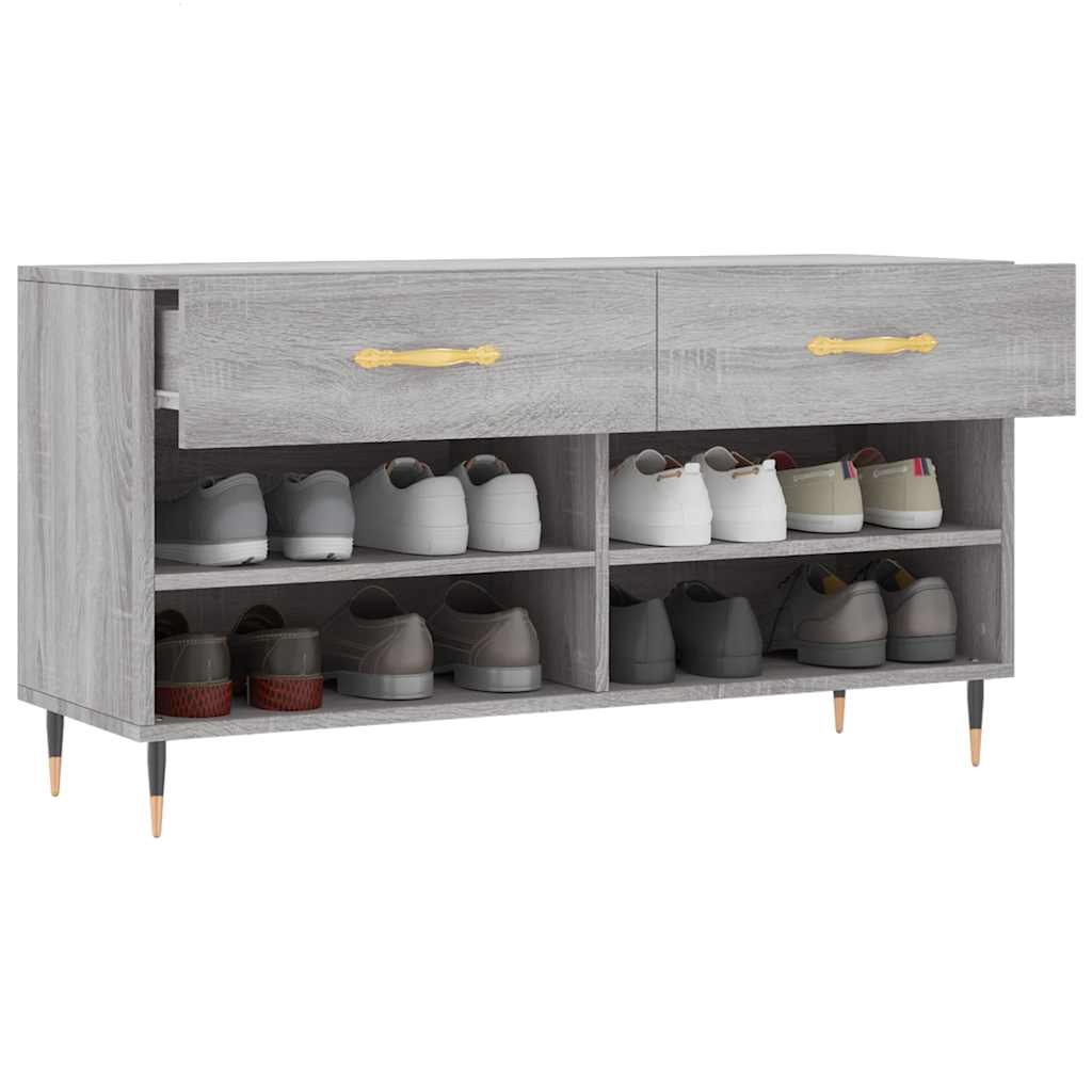 Shoe Bench Gray Sonoma 102x35x55 cm Particleboard