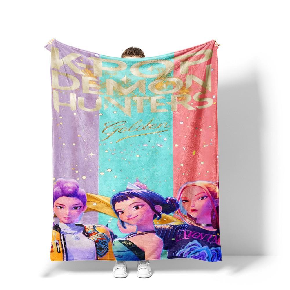 K-Pop Demon Hunter Poster Blanket Flannel Shawl Home Camping Sofa Bed Cover Men'S And Children'S Gifts