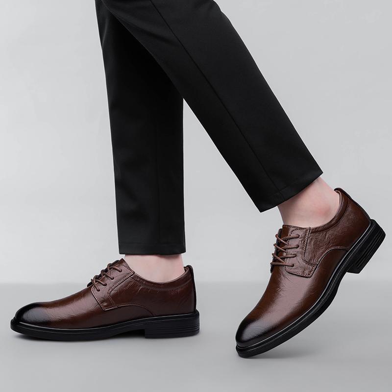 Genuine Leather Man Derby Shoes Luxury Brand Men Oxford Shoes New Men's Business Casual Shoes Soft Sole Formal Dress Footwear