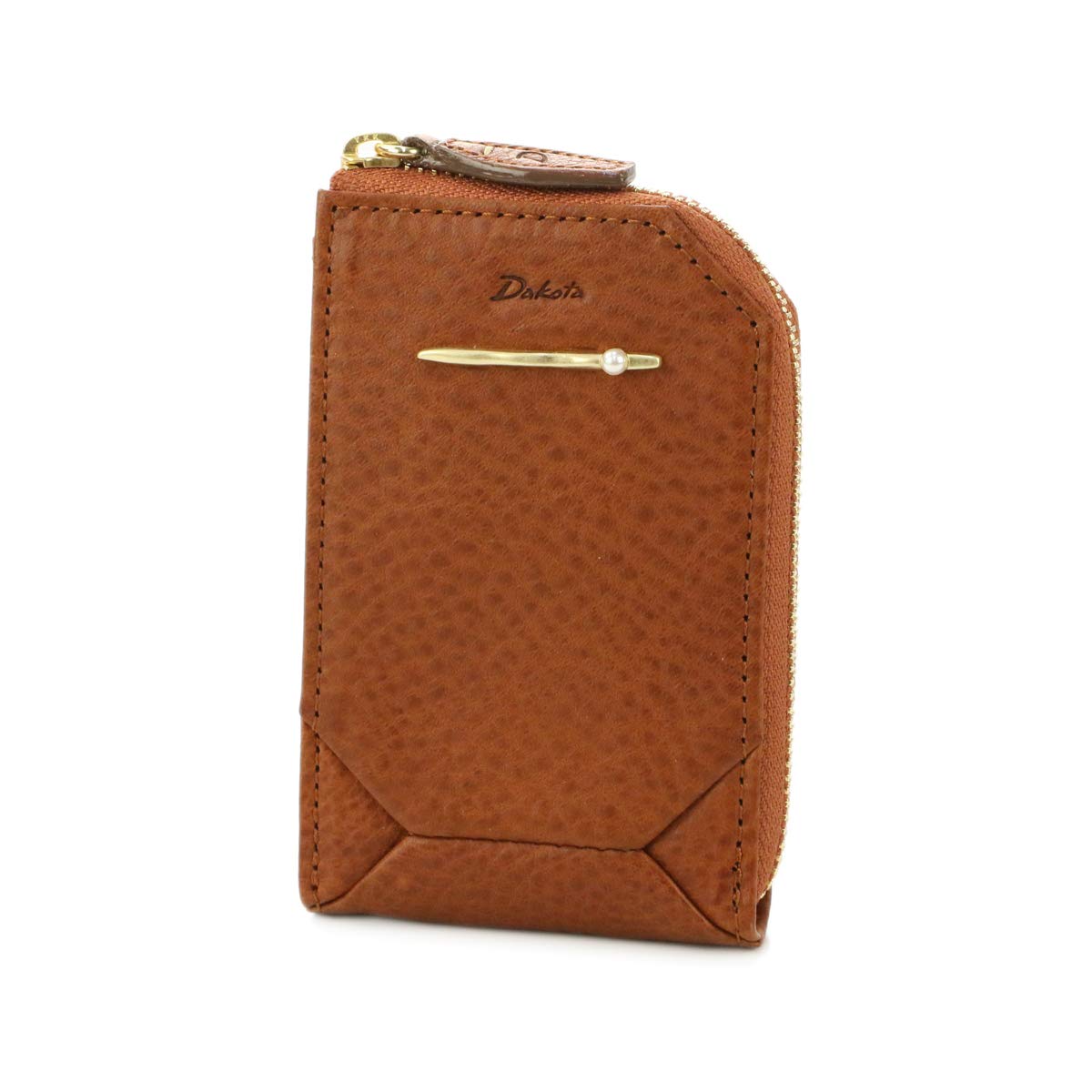

Key Case with Pass Case Genuine Leather Perla Brown [Dakota] Women s DA-30056-40 коричневий