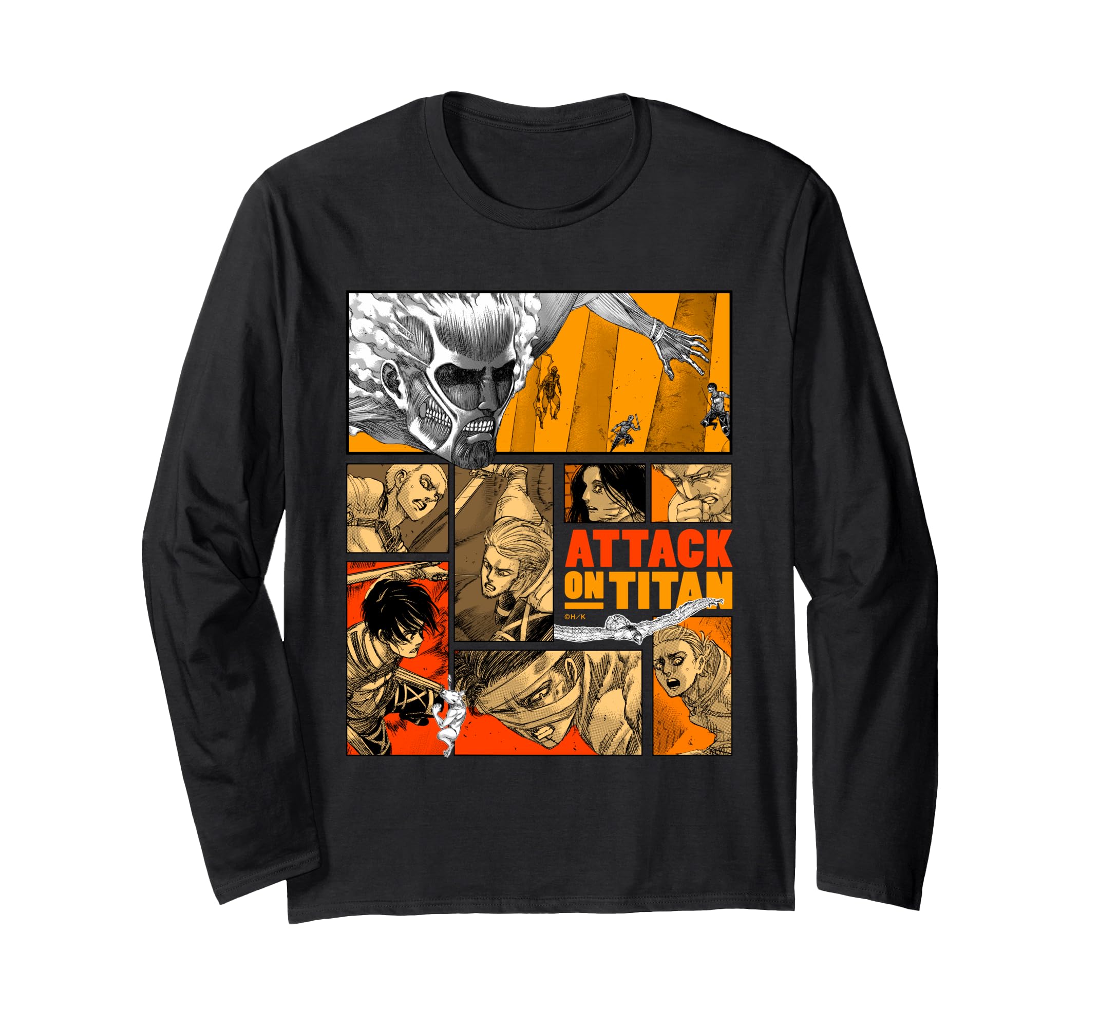 Атака на Титанов Лонгслив [Официальный мерч] Футболка Титан 3-F9 чёрный