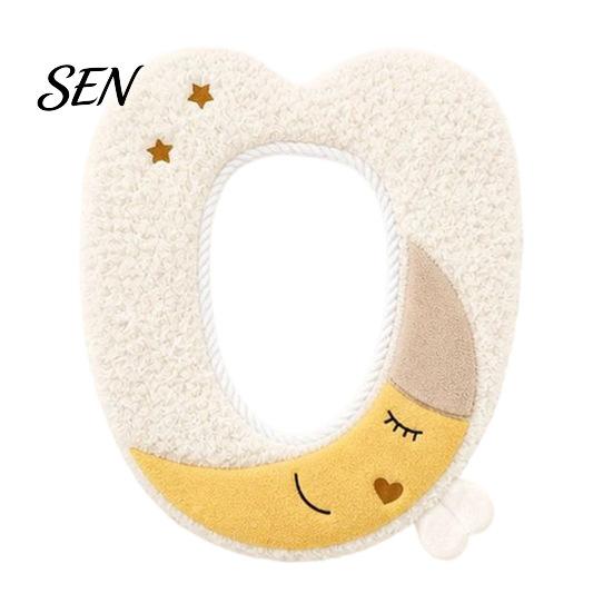Universal Fit Toilet Seat Covers Plush Cartoon Mat, Soft Thickened Washable Bathroom Pad Winter with Handle, Warm Skin-Friendly Adhesive Cushion