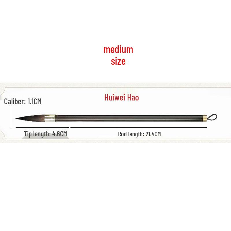 Ash-Tailed Mouse Whiskers Calligraphy Brush Set: Large, Medium, Small - Regular & Running Script with Metal Pen Holder for Beginners