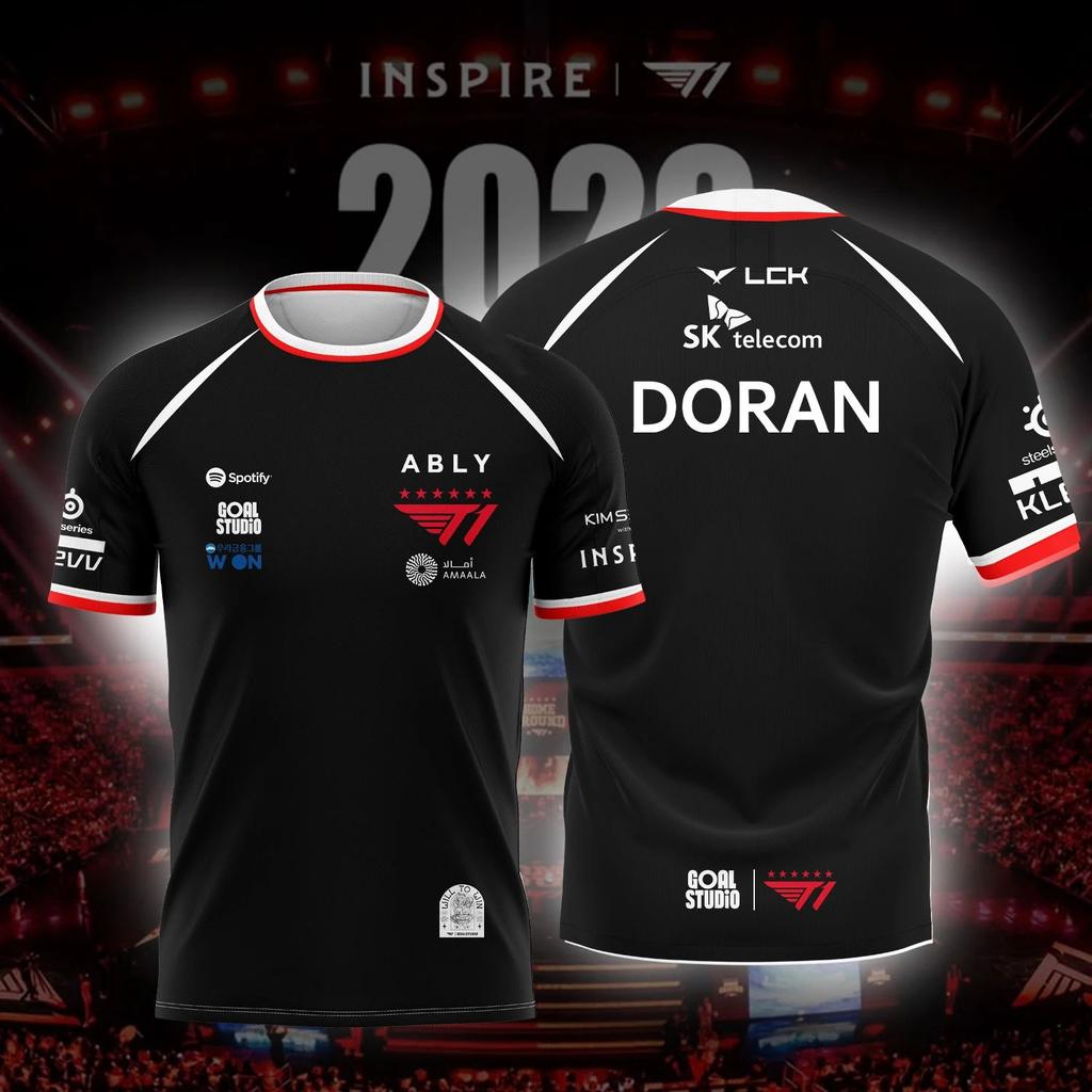 2026 Neues T1 Esports Team Trikot FAKER FAN Herren und Damen Sommer Freizeit Kurzarm für Gaming-Enthusiasten