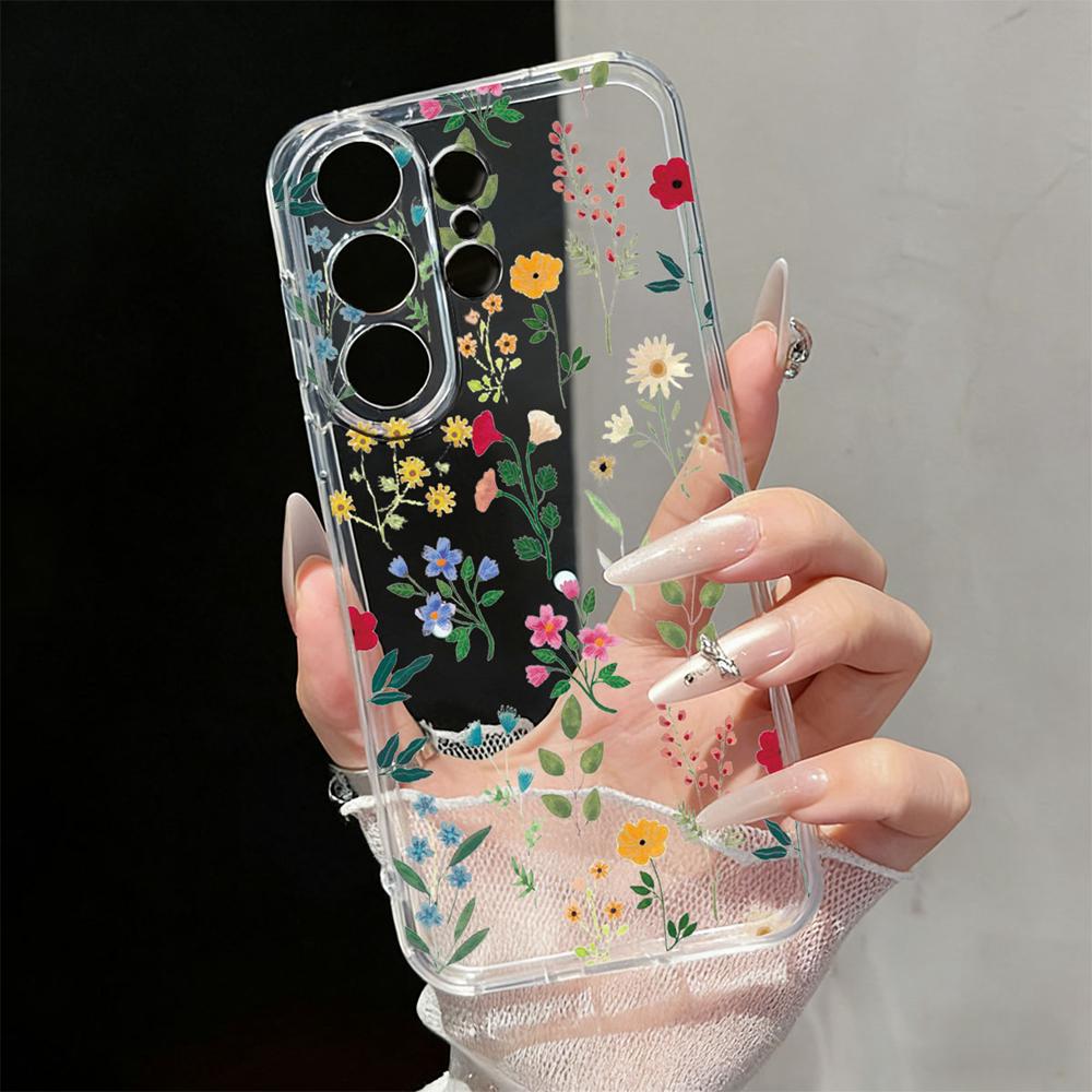 

Cream-colored Floral Minimalist Botanical Phone Case For Samsung Galaxy S26 S25 Ultra S24 S23 S21 S20 FE S22 Plus Silicone Cover Samsung S20 FE