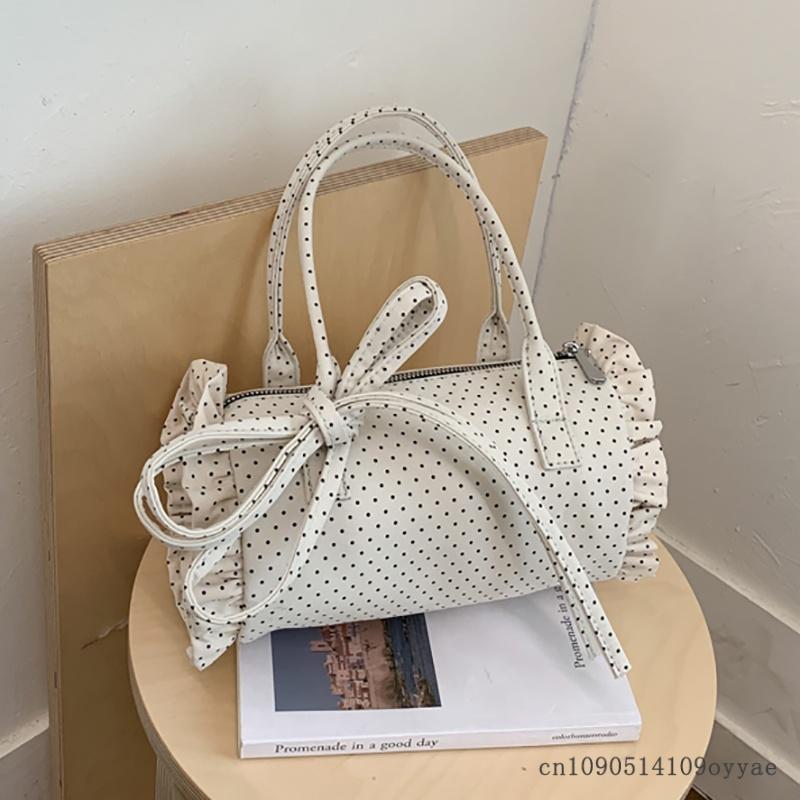 2026 Newest Korean Summer Women s Handbag High-end Polka Dot Niche Pillow Bag Single Shoulder Bags Cylindrical Crossbody Bag