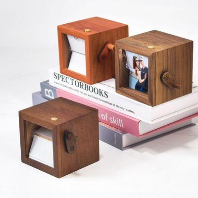 8/16 Photos Hand Crank Photo Flip Book Frame Luminous Wooden Animated Photo Album  Valentine's Day