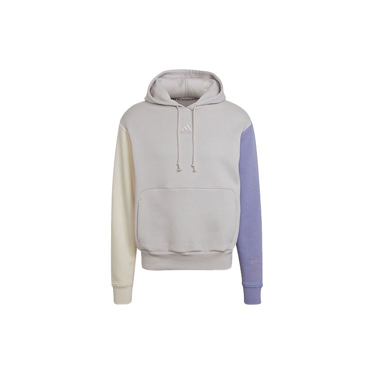 adidas Unisex Colorblock Hooded Pullover Sweatshirt Purple HU0414 M