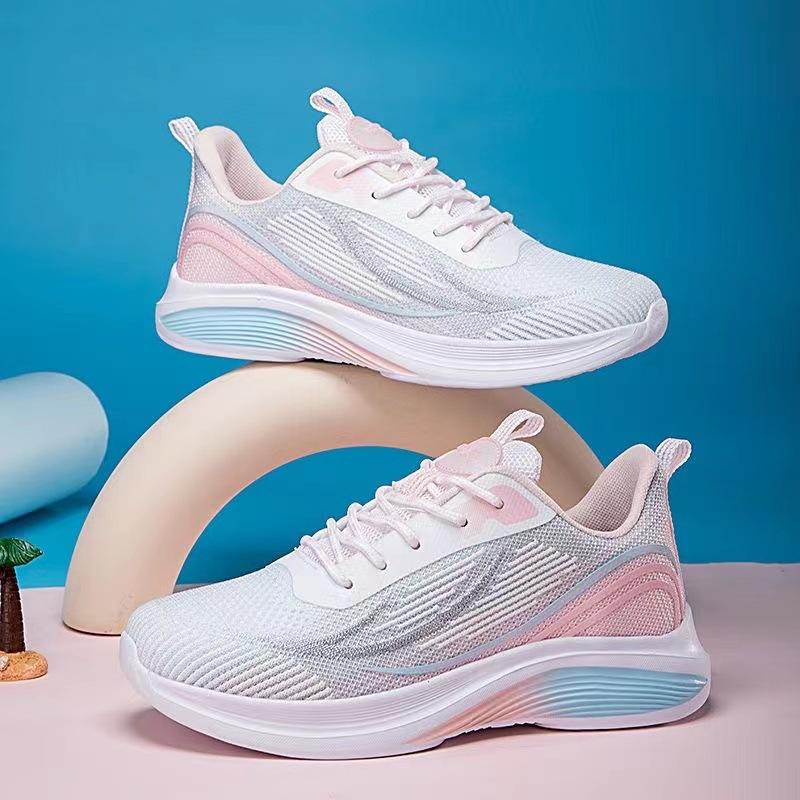 New Women's Breathable Sneakers Fashion Versatile Korean Edition Casual Shoes Lightweight Lace up Outdoor Sports Running Shoes