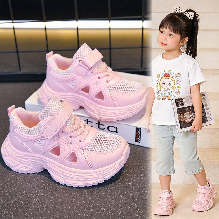 Summer Sport Shoes For Children Hollow Out Breathable Teenager Kid's Sneakers Anti-slippery Outdoor Running Footwear Boys Girls