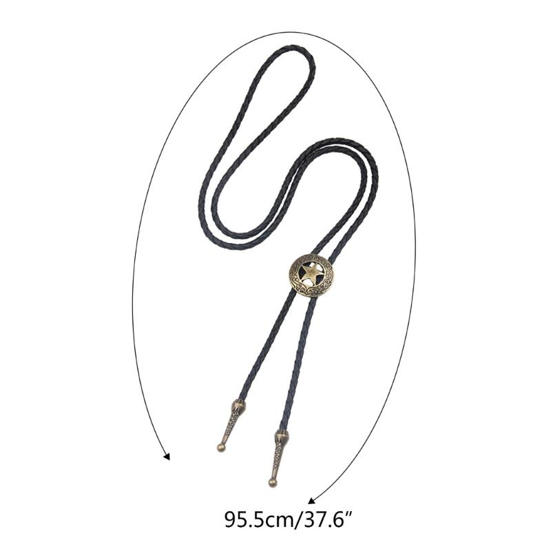 Star Pendant Faux Leather Rope Bolo Tie Shirt Collar Necktie Jewelry Accessories