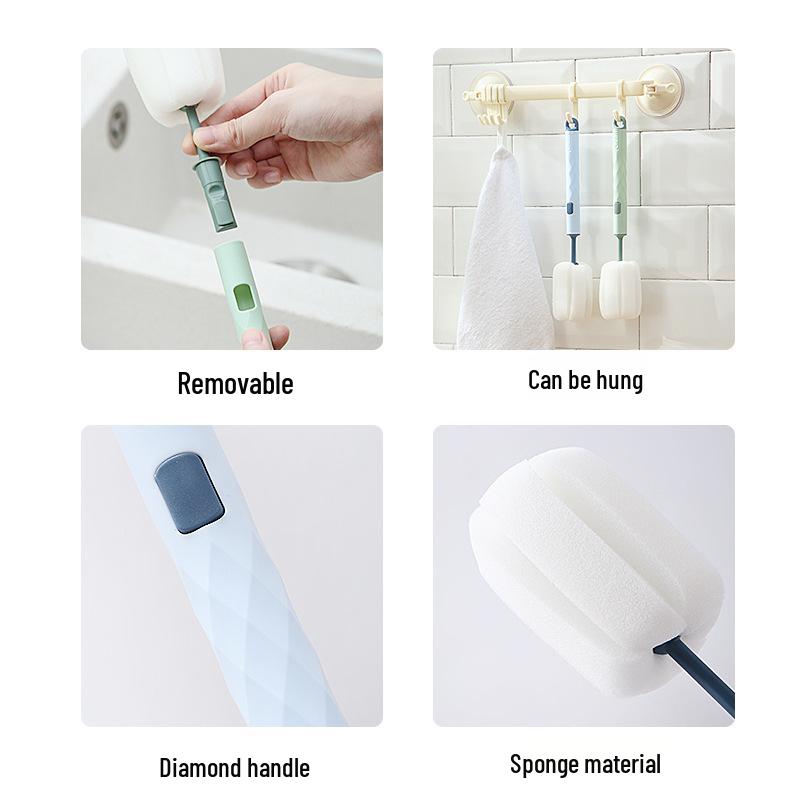 Yearning for Design Detachable Long Handle Cleaning Brush for Milk Bottles & Thermos Cups