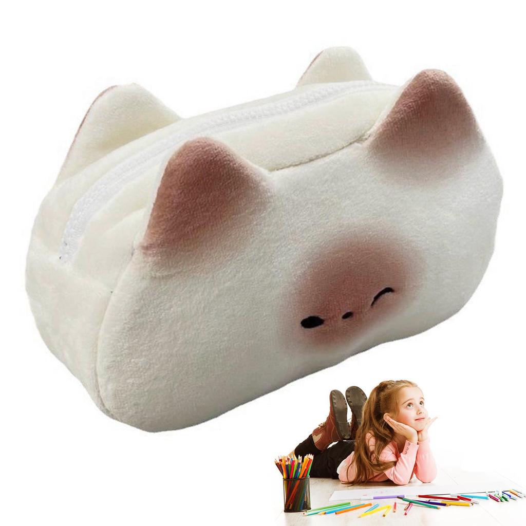 Cute Plush Capybara Pencil Storage Bag Cartoon Animal Pen Case Pen Bag Multifunction Large Capacity Stationery Pouch Gifts