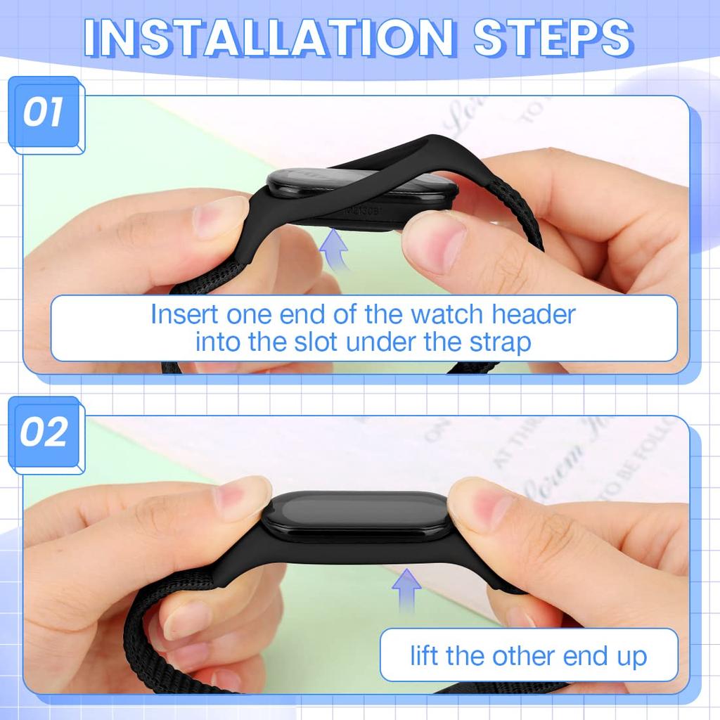 Nylon Loop Mi Band 6 7 Strap Replacement Soft Adjustable Wrist Watchband Pulsera Correa For Xiaomi Mi Band 3 4 5 6 7 Bracelet