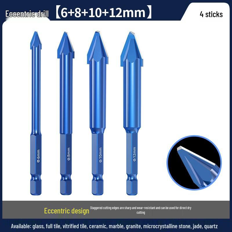 Blue Victory Super Hard Angled Tile and Concrete Drill Bit Set