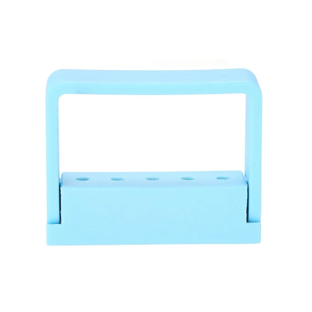 5-Hole Dental Bur Holder High-Speed Autoclavable Drill Stand With Disinfection Box Organizer Storage Case For Dental Tools