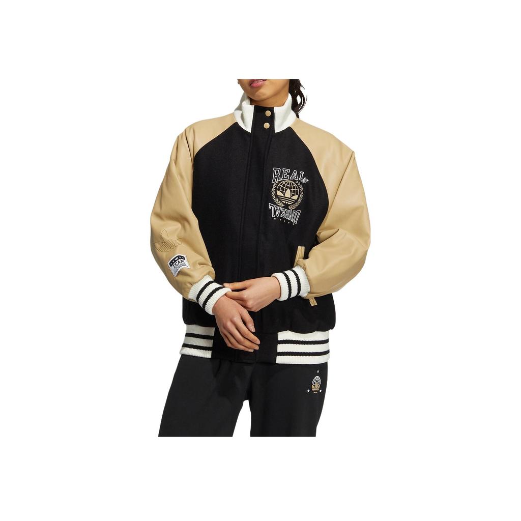 Adidas Oryginalna kurtka z nadrukiem logo Trefoil ze stójką i ukrytym zamkiem błyskawicznym Damskie kurtki Wielokolorowa HS9513