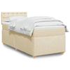 Maison Exclusive - Bed Slat Base and Mattress Cream 90x190 Cm Fabric