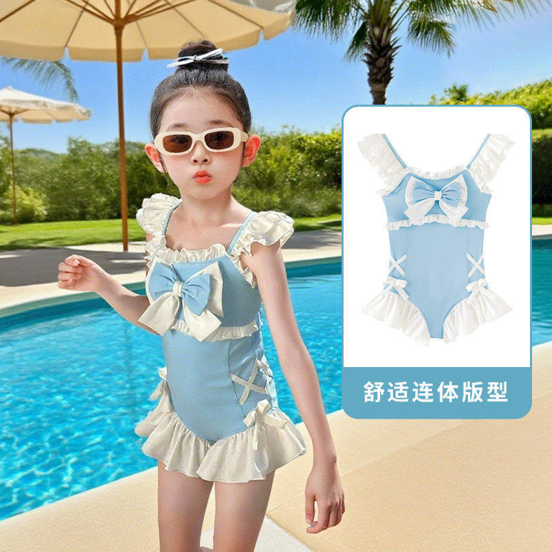 Girls One Piece Rash Guard Swimwear Quick Dry Princess for Beach Vacation 100