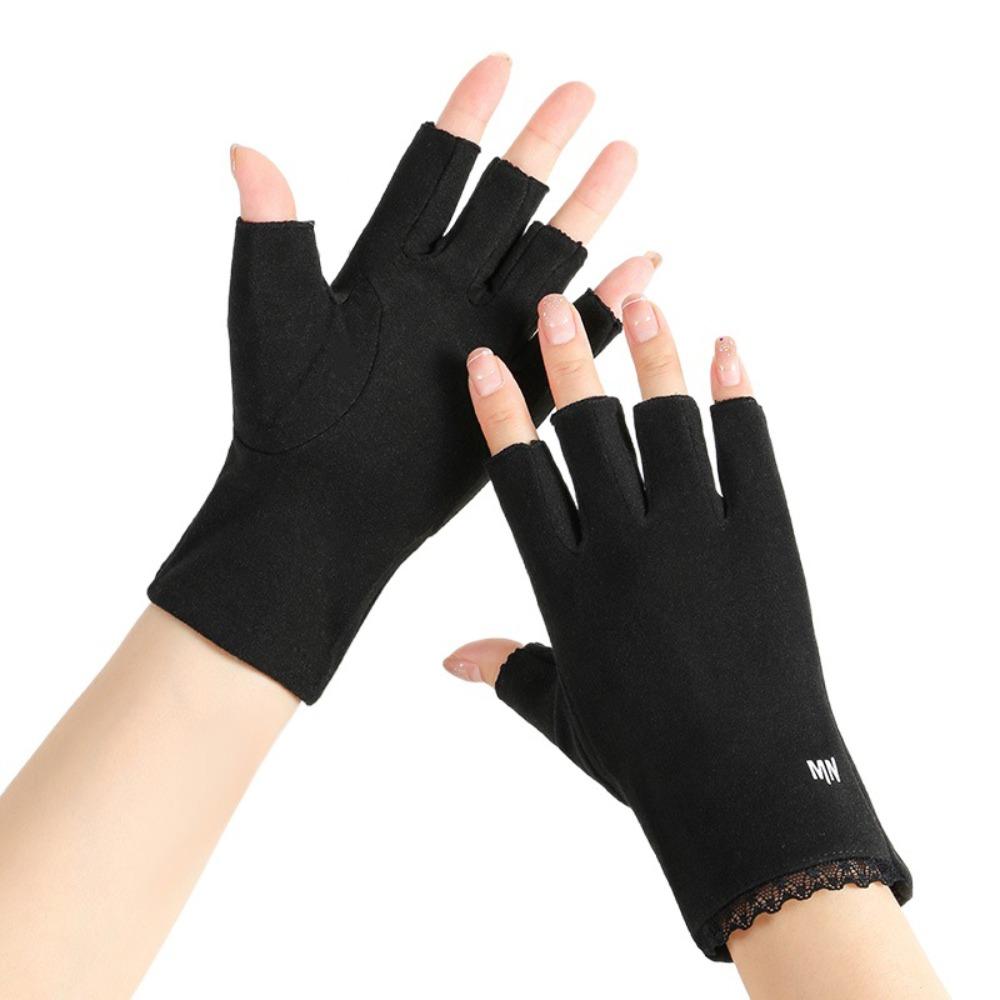 New Solid Color Half Finger Gloves Velvet Fleece Thin Style Fingerless Gloves Breathable Touchscreen Gloves Autumn Winter