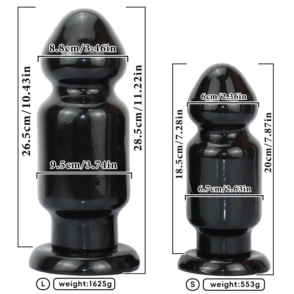 9.5cm Black Giant Anal Plug for Men - Extra Large and Thick