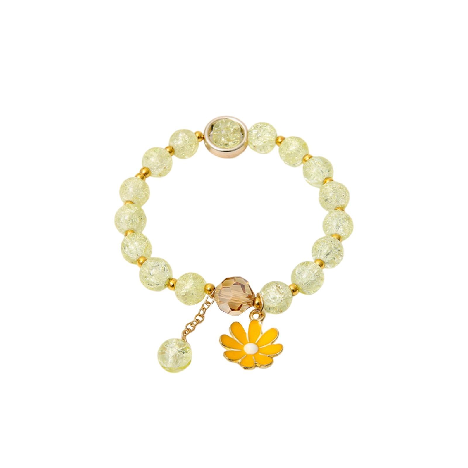 

Браслеты для девочек. Женские браслеты из хрустальных бусин. Подарки подругам. One Size жёлтый