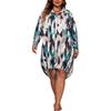 Cross-border hem closed dress Amazon long dress European and American plus size loose long-sleeved polo collar dress women