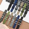 Anbeer 19mm Nylon Watch Band with Quick Release Replacement Khaki with Metal Loop and Silver Buckle Two-Piece Strap,