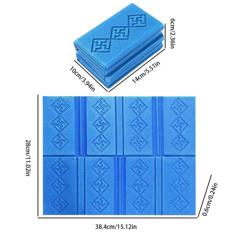 Travel Picnic Camping Mat Beach Tourist Seat Cushion Foldable Outdoor Camping Mat Seat Foam XPE Waterproof Pad 38.4*28*0.6cm синий