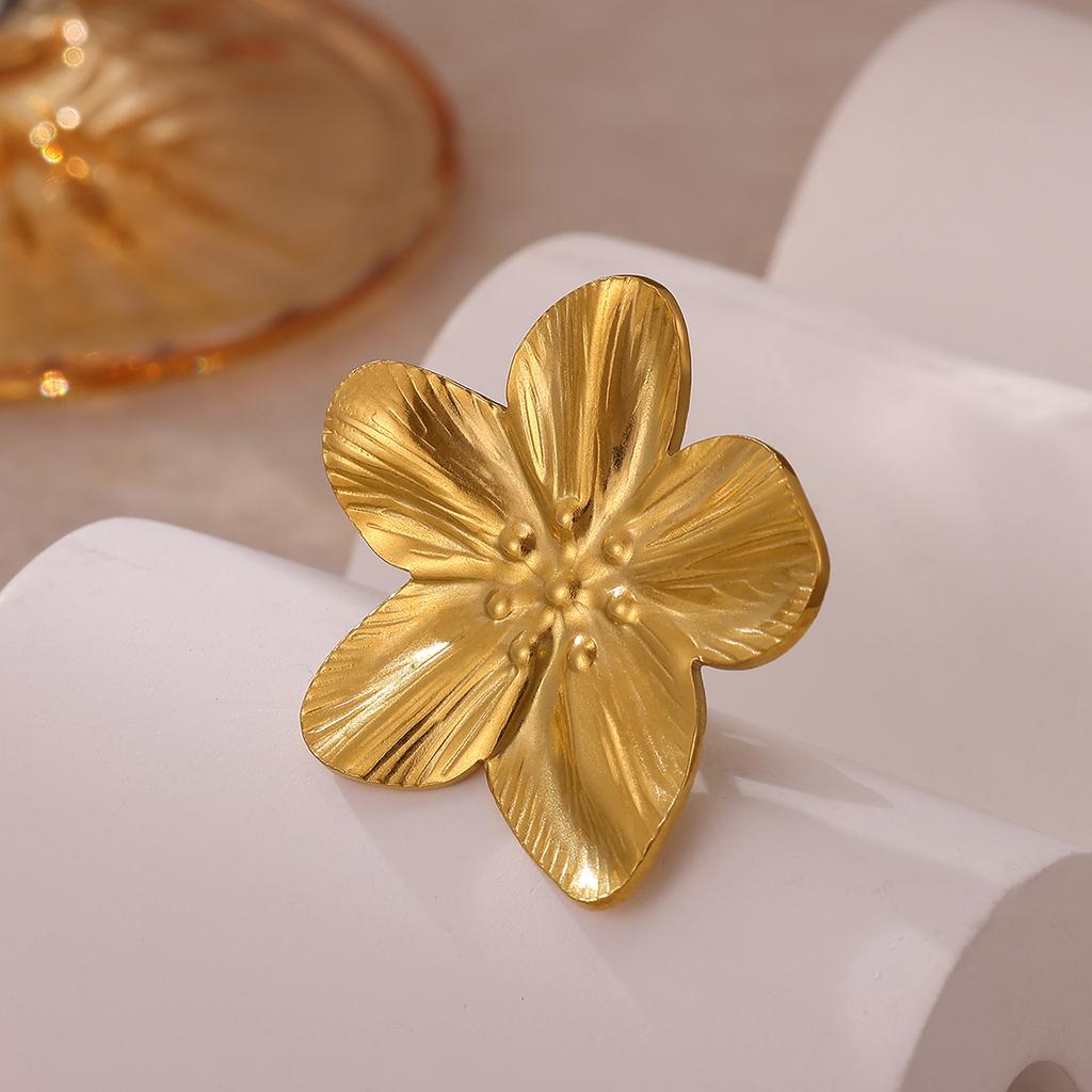 Spilla da Donna Elegante Colore Oro Decorazione Spirale Geometrica Fiore di Sole Spille Acciaio Inossidabile Impermeabile Gioielli per Feste Matrimoni