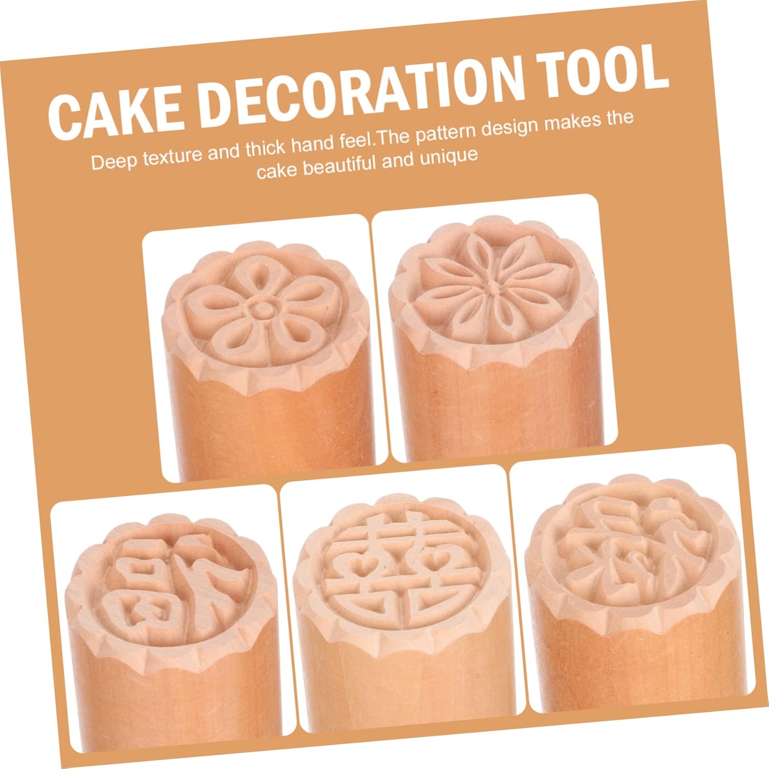 Japanese Sushi Stamp Chocolate Candy Molds 5pcs Cookie Wooden Cookie Cutter Korean Candy Sushi Decorating Stamp Dessert Molds Biscuit Printing Molds