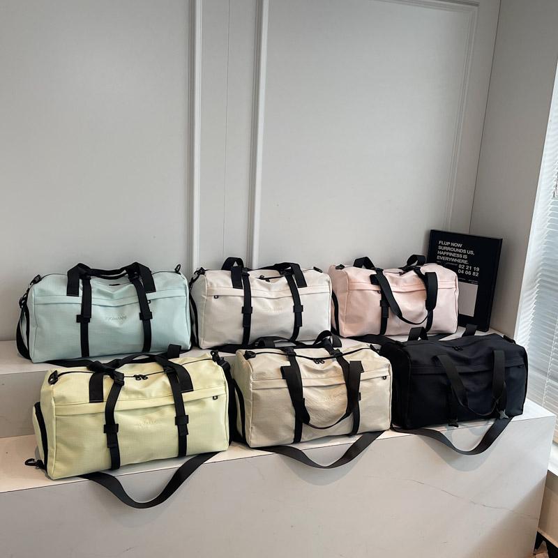 Large Capacity Sports Fitness Bag Separation Shoes Bags Shoulder Bag Plaid Storage Travel Bag