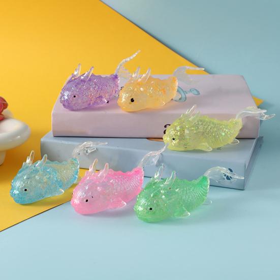 Maltose Glow Arowana Squeeze Toy Slow-Rising Silicone Fidget for Stress Relief Cute Fish-Shaped Decompression Gadget for Kids Adults