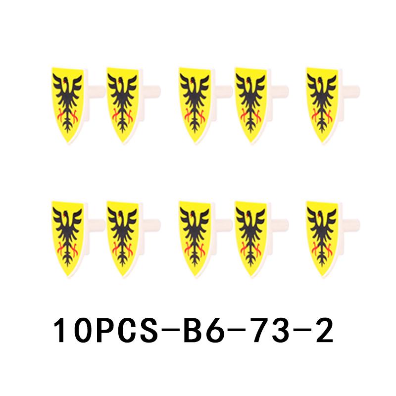Mittelalterliche Militärburg Ritter Rüstung Bausteine Schulterpanzer Rüstungszubehör Roter Löwe Schwarzer Adler Waffensteine Spielzeug