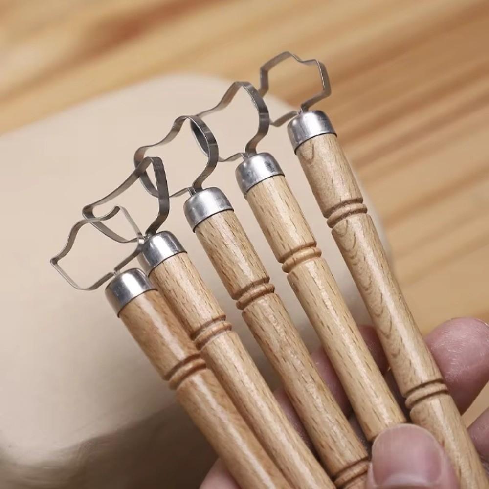 5 Pcs/set Texture Sculpture Pottery Tool Diy Craft Pottery Handle Making Tool  Handle Shaping
