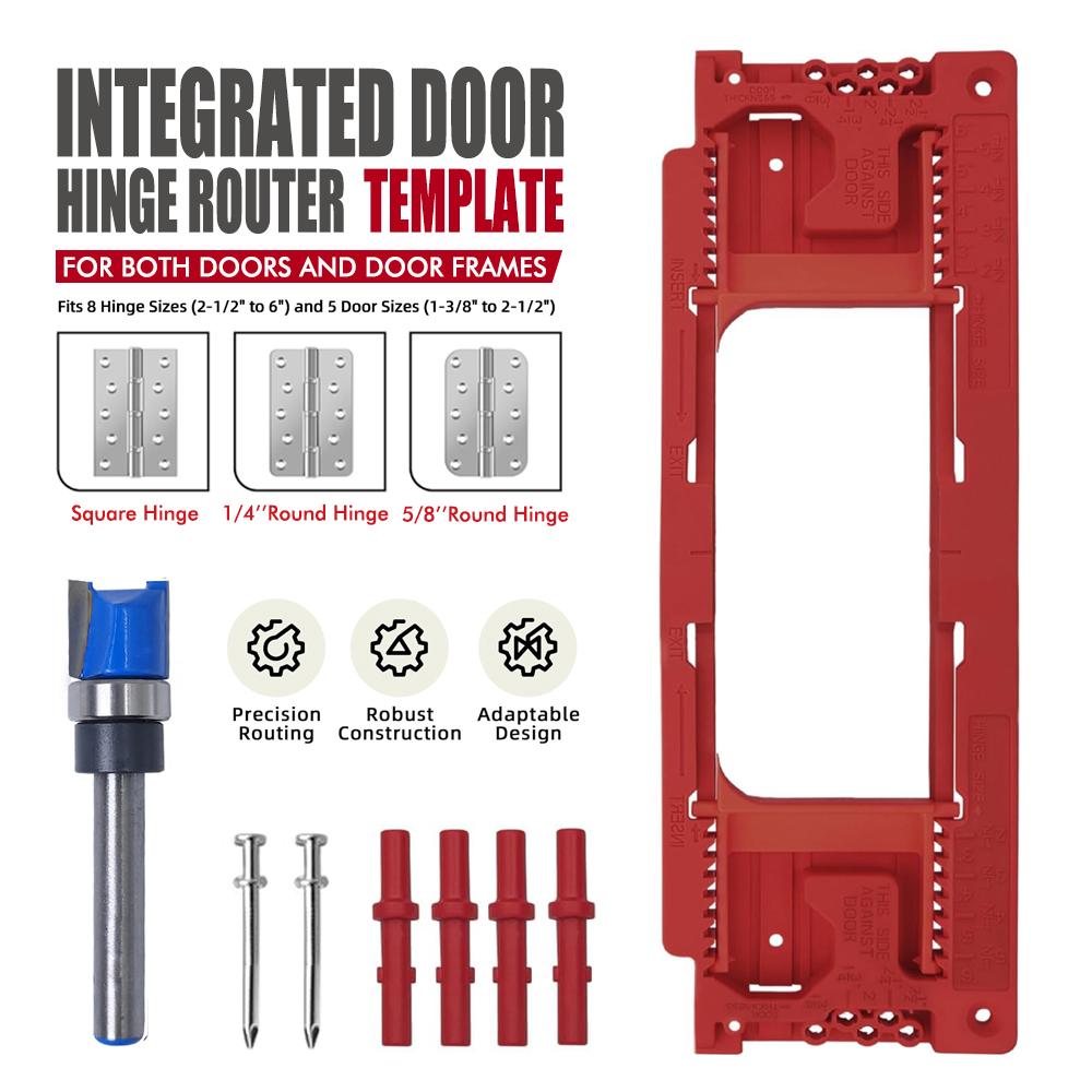 Door Hinge Jig, Door Hinge Template Compatible with 8 Hinge Sizes from 2-1/2" to 6" and 5 Door Thickness from 1-3/8" to 2-1/2"